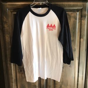 Tri Delta Triple Play Baseball Tee Shirt M
